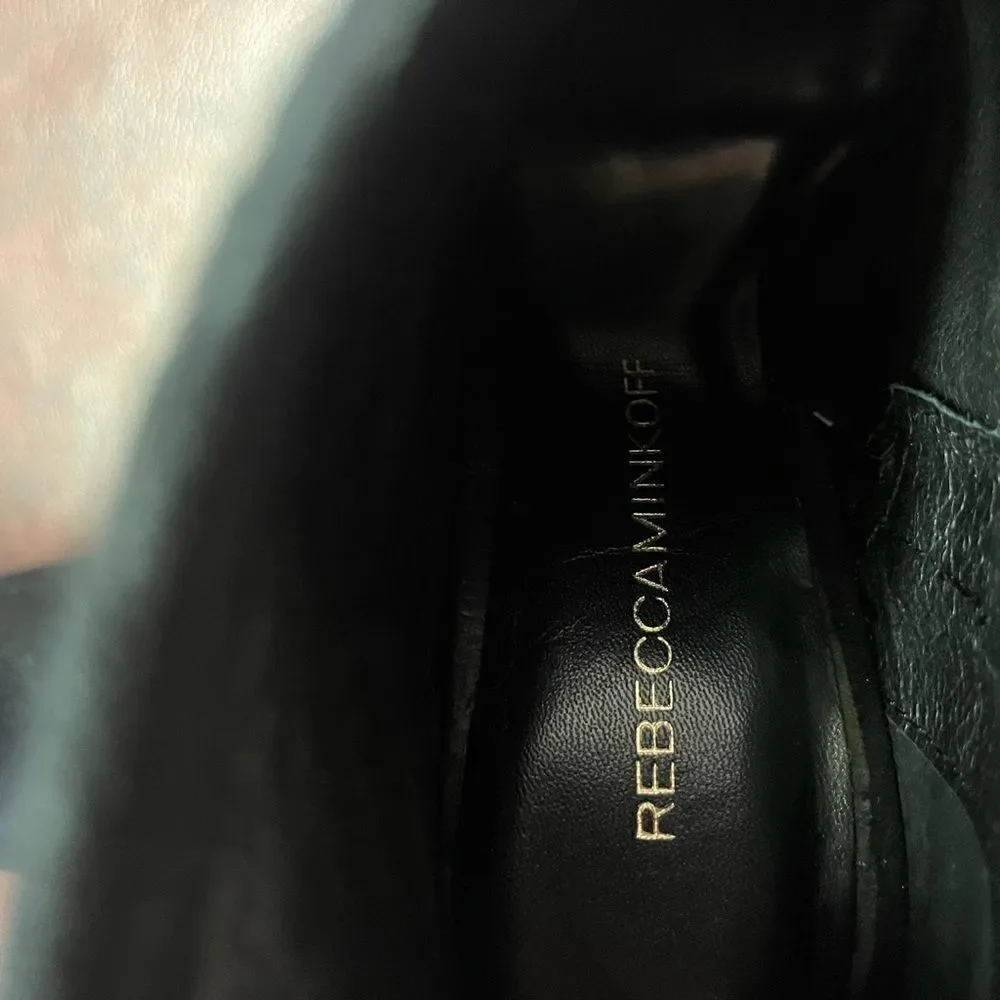 Rebecca Minkoff‎ black suede fringe heels, size 6 1/2